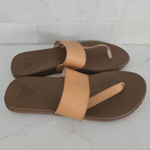 Reef Cushion Sol Flip Flop Slip On Thong Flat Sandals Tan Brown Size 10